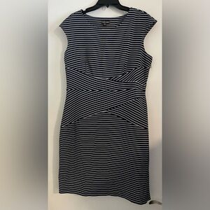 Voir Voir One Shoulder Blue and White Dress